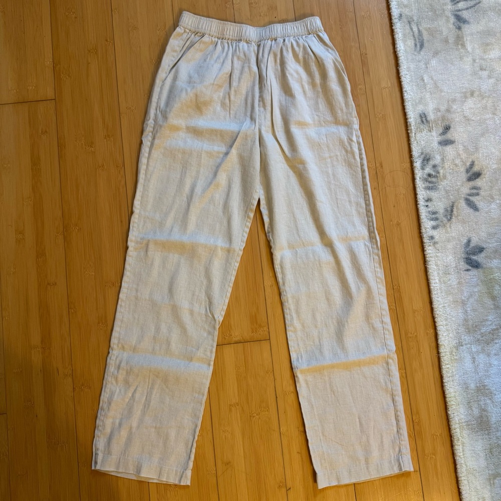 KULE Oatmeal Linen Summer Pants Size Small